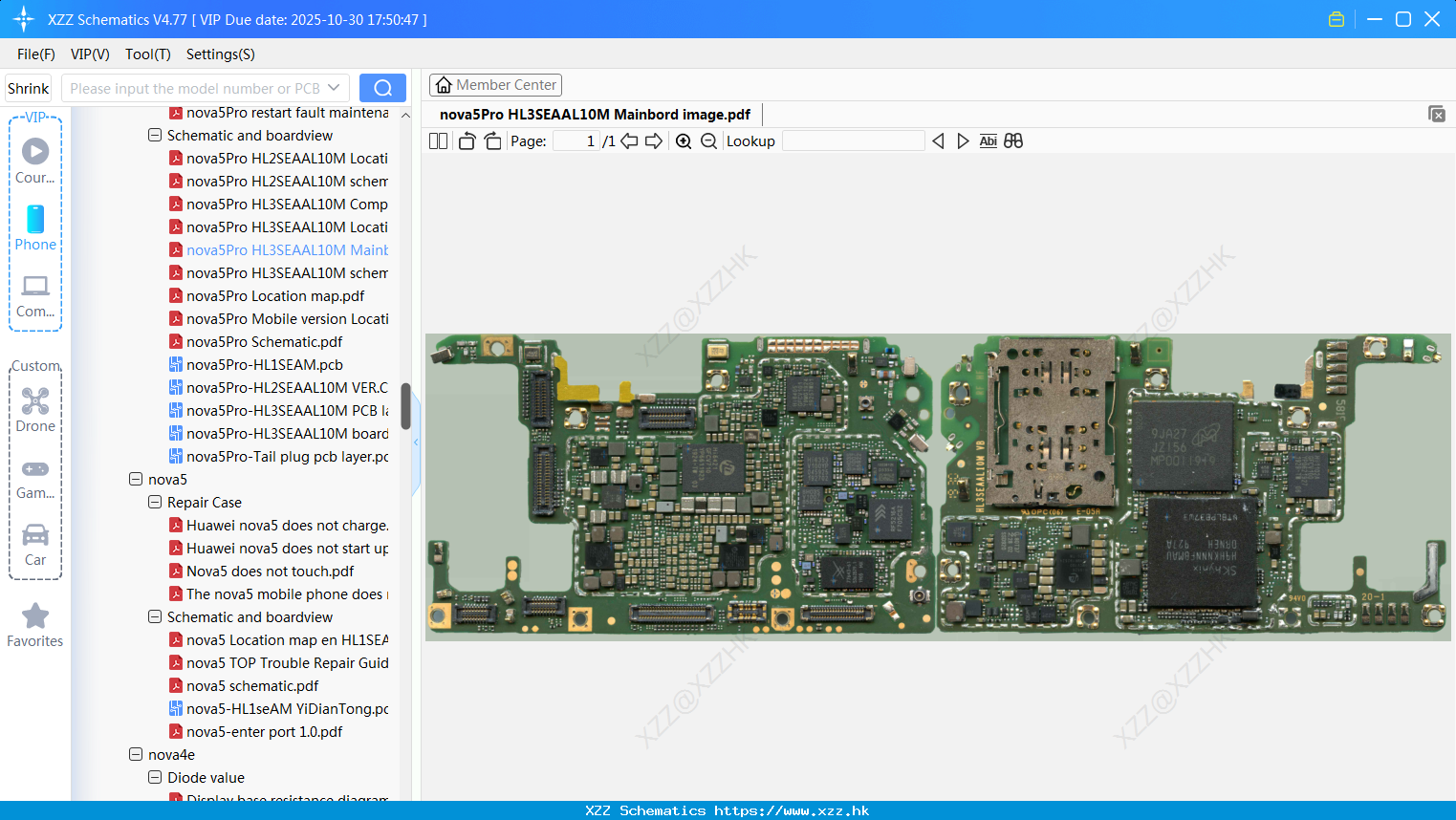 Huawei Nova5Pro HL3SEAAL10M Mainbord Image